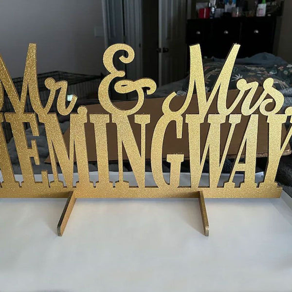 Custom Wedding Name Sign Mr and Mrs Sign