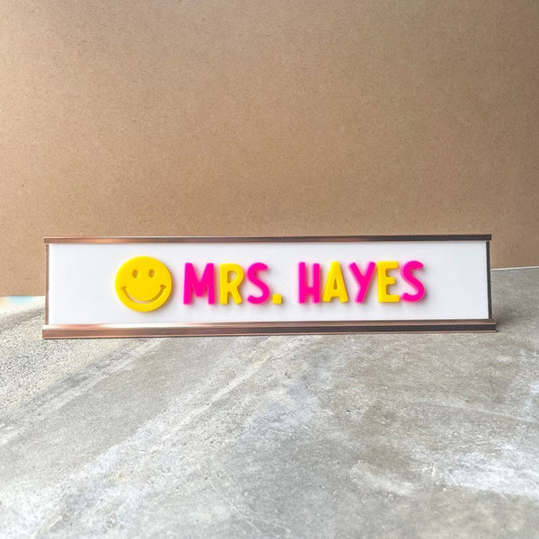 Custom Desk Nameplate Logo, Teacher Appreciation Gift