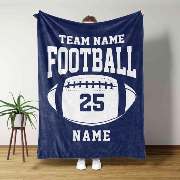 Personalized Football Blanket, Custom Football Gift