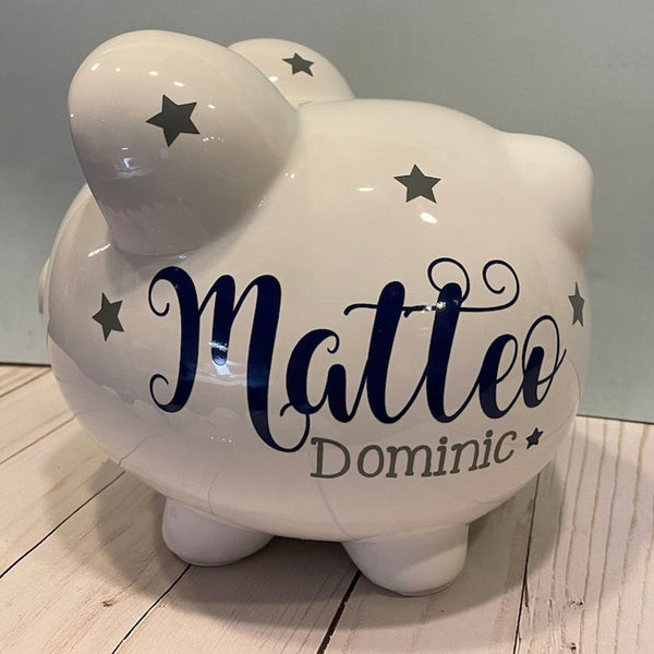 Personalized piggy bank Custom piggy bank-Piggy bank Birth Stats