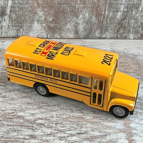 Personalized Alloy School Bus, Back To School Gifts for Kids, Teacher Gifts, Custom Toy School Bus