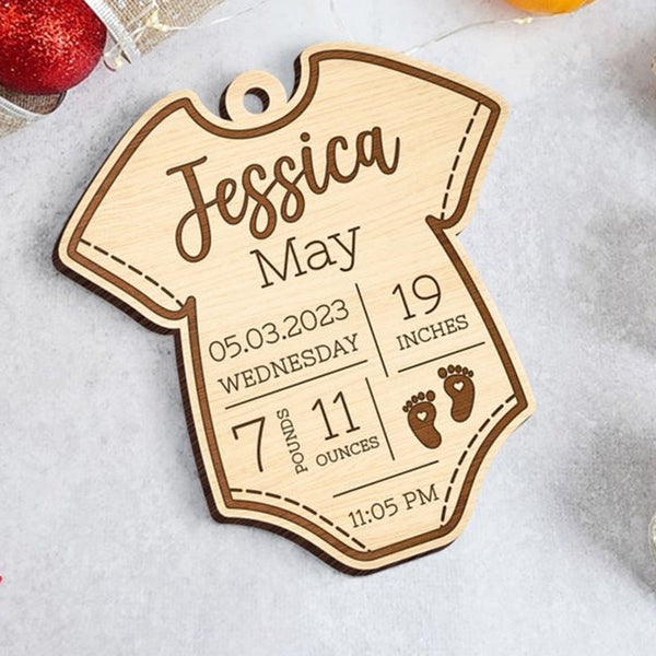 Personalized Baby'S First Christmas Wood Ornament