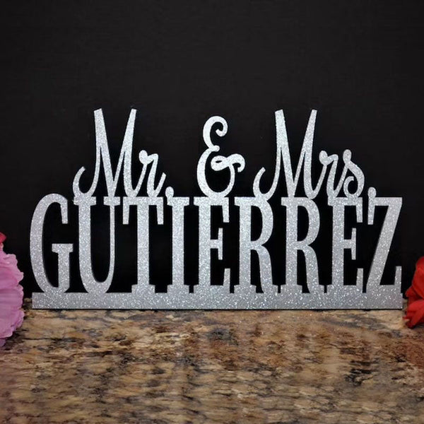 Custom Wedding Name Sign Mr and Mrs Sign