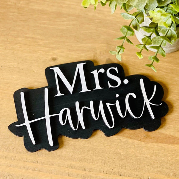 Personalized 3D Teacher Name Cut Out Sign