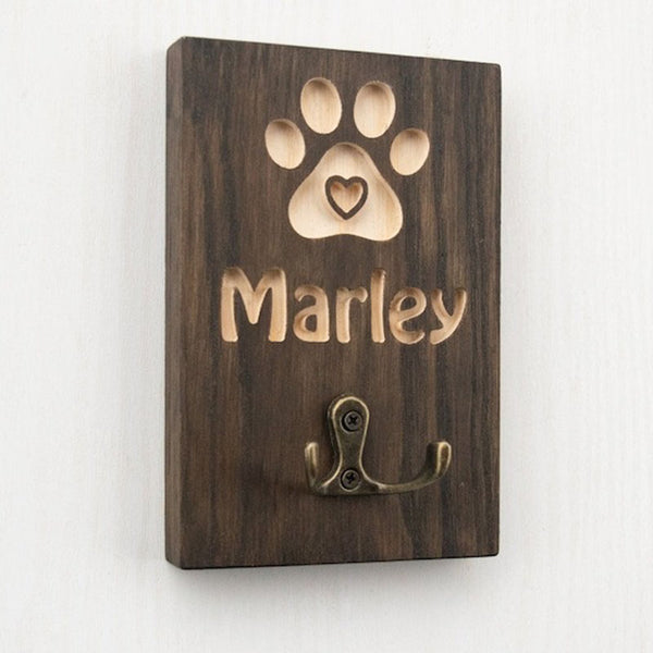 Customized Leash Holder, Dog Lovers Gift Personalized, Dog Wall Organizer,