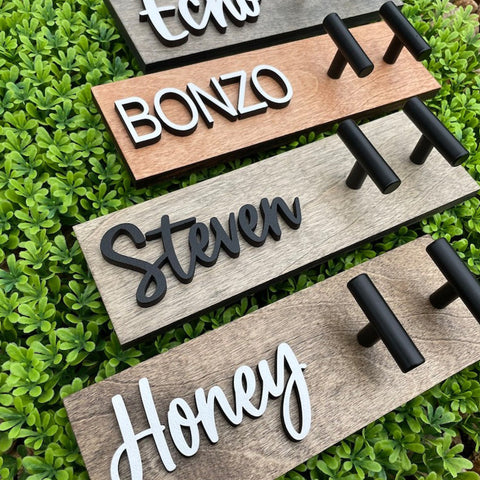 Personalized Wooden, Custom Dog Name, Dog Leash Holder