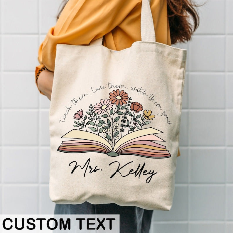 Teacher Gifts, Personalised Teacher Tote Bag, Teacher Tote Bag