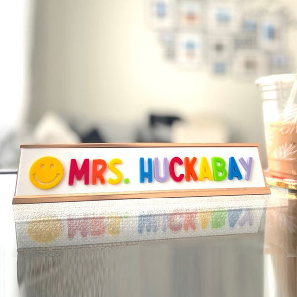 Custom Desk Nameplate Logo, Teacher Appreciation Gift