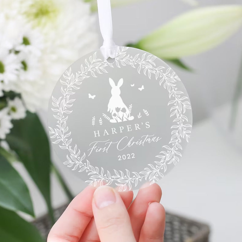 Personalised Baby's First Christmas Decoration, New Baby Christmas Gift