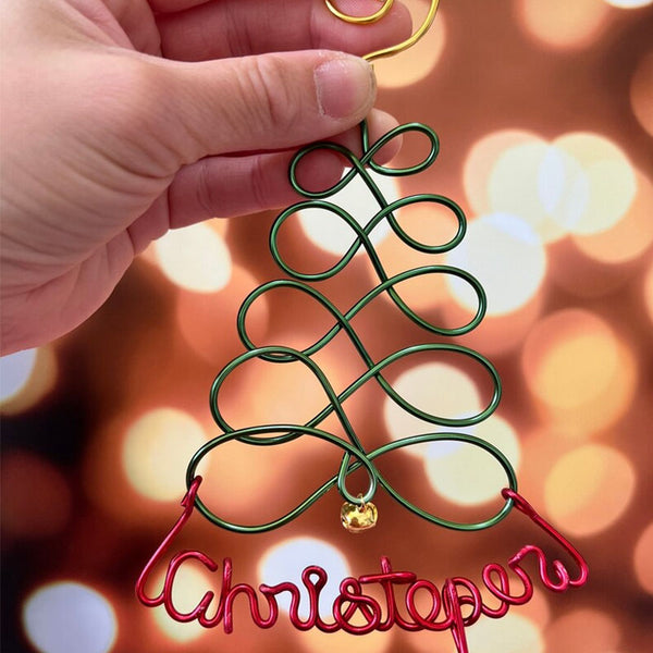 Handcrafted Wire Christmas Tree with Name