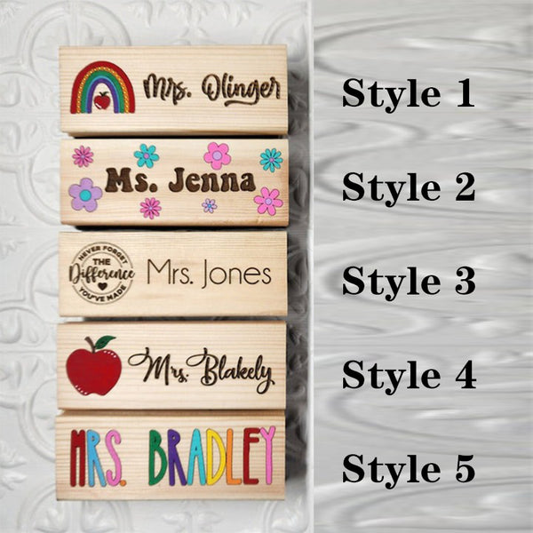 Personalized Teacher Whiteboard/Chalkboard Eraser Gift Set, Hand Painted