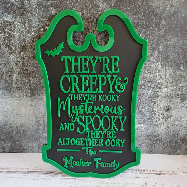 Creepy Custom Last Name Halloween Sign, Wall Sign Decoration