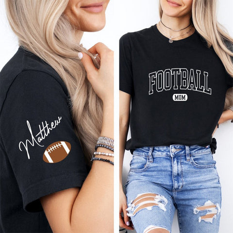 Custom Football Mom Shirt, Personalized Football Mom T Shirt