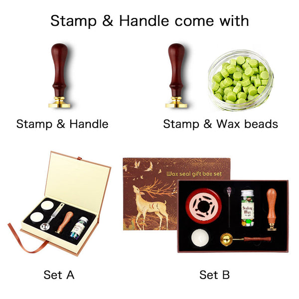 Custom wax seal stamp kit for wedding invitation / Personalized wax stamp kit