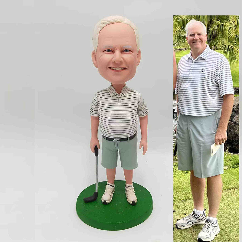 Customized golf bobblehead, personalized golf gift for him