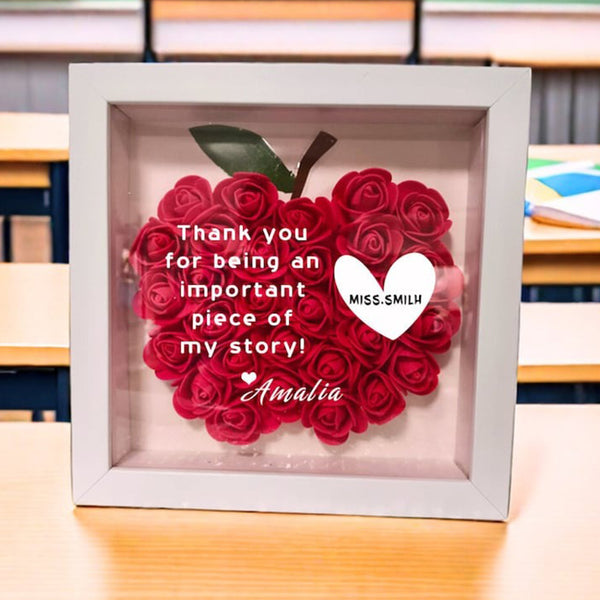 Custom Teacher Pencil Apple Shadow Box|School Office Sign