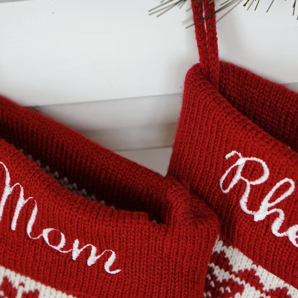 Personalized Knit Christmas Stocking