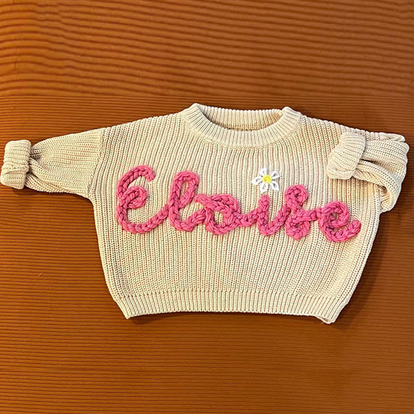 Personalized Hand Embroidered Baby and Toddler Sweaters