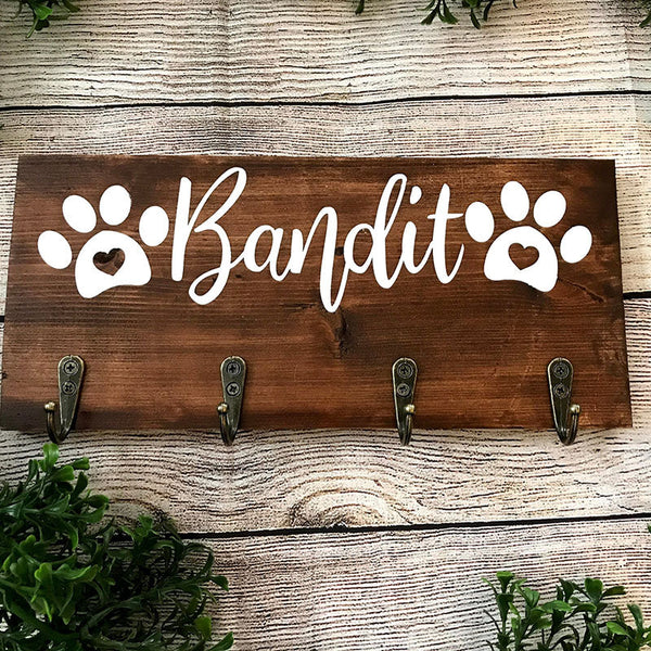 Personalized Dog Leash Holder For Wall