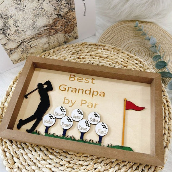 Best Dad by Par Sign -Wooden Golf Sign