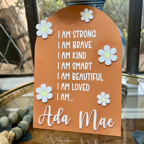 Personalized Affirmation Sign for Kids Positive Affirmation Plaque