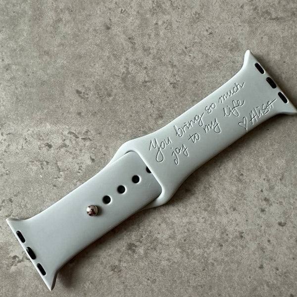 Silicone Sport Band/Strap - Custom Engraved Handwriting