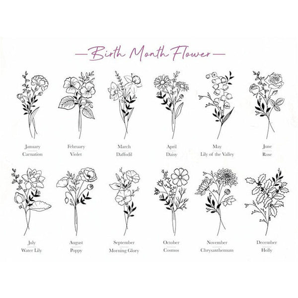 Personalized Transparent Birth Month Flower Tumbler Name Tag | 40oz 30oz | Acylic Name Plate