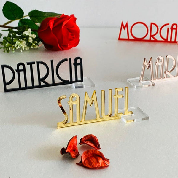 Personalized wedding place table cards Laser cut names Guest names Weddings place cards