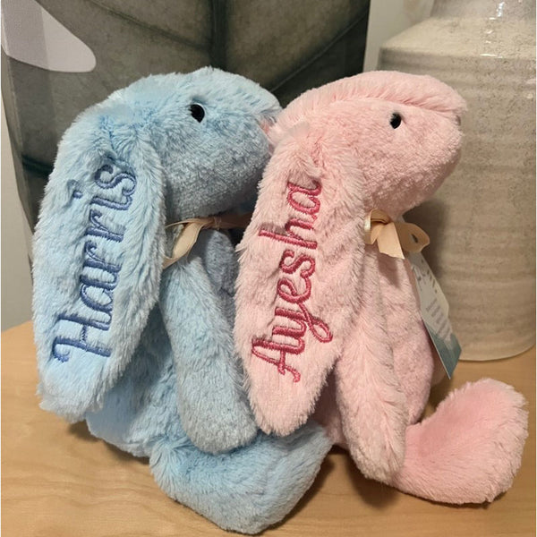 Personalised Embroidered Rabbit,Custom Plush Toy, Personalized Baby Gift, Soft Toy