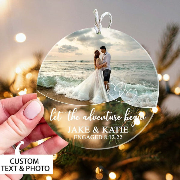 Personalized Engaged Ornament, Engaged First Christmas