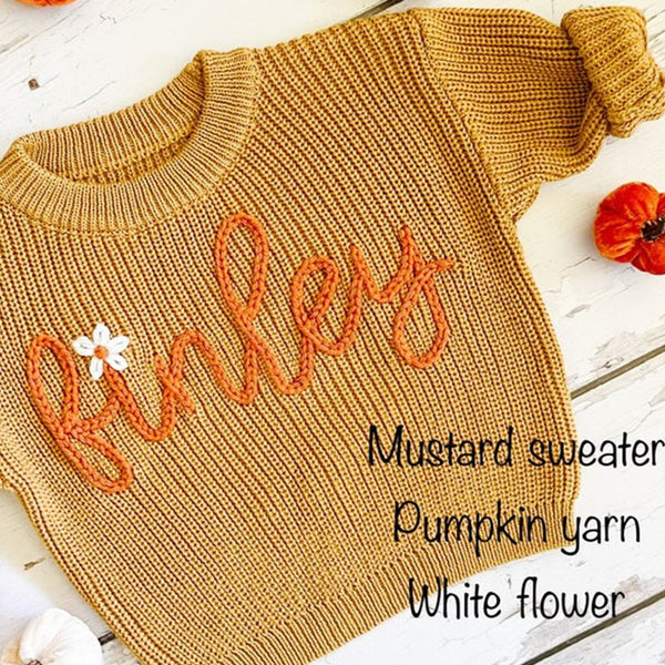 Personalized Hand Embroidered Baby and Toddler Sweaters