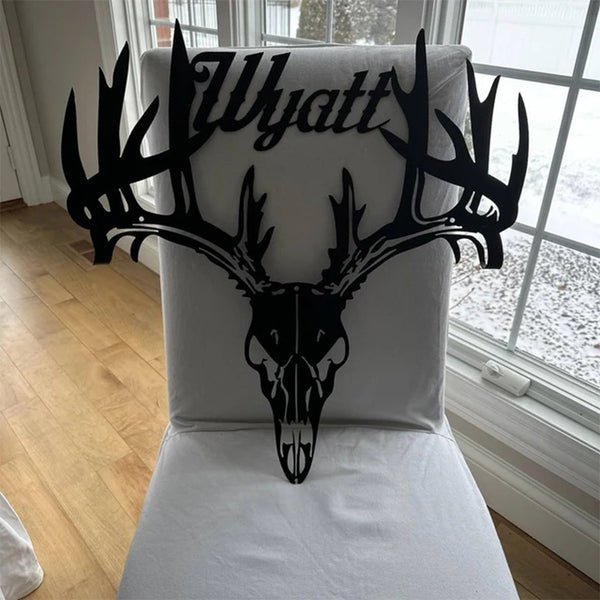 Personalized Metal Deer Head Skeleton, Gift For Hunting Lovers