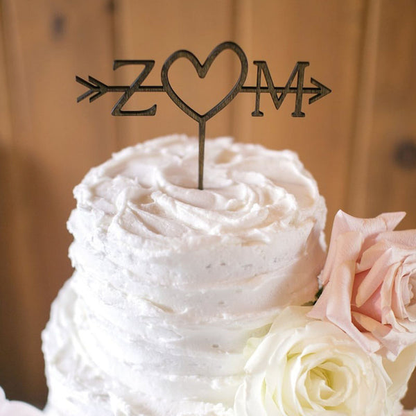 Rustic Wedding Arrow Cake Topper | Custom Cake Topper | Beach Wedding