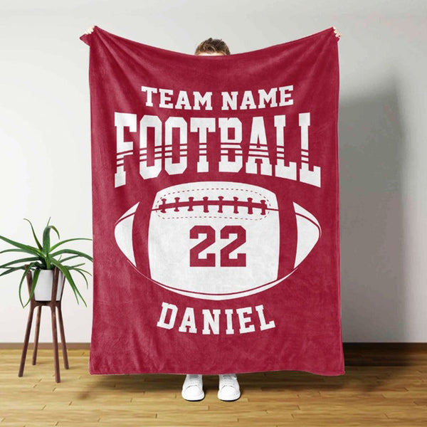 Personalized Football Blanket, Custom Football Gift for Dad