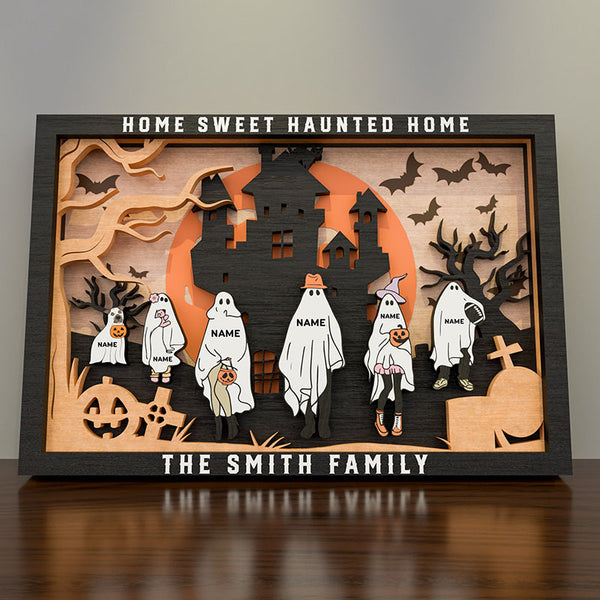 Personalized Halloween Family Sign, Halloween Family Portrait, Custom Ghost Family Sign