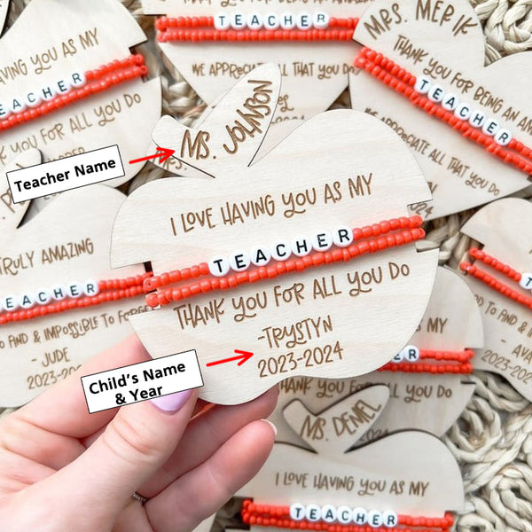 Personalized Teacher Gift, Teacher Appreciation Gift, Cute Gift for Teacher Teacher Bracelet