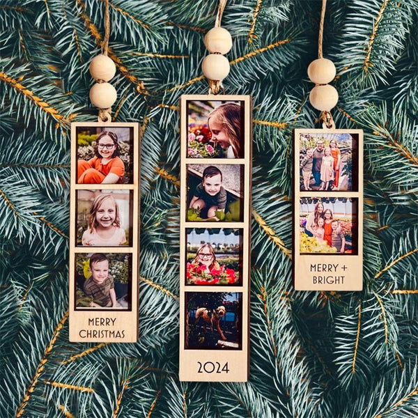 Photo Ornament, Photo Strip Ornament, Personalized Photo Strip Christmas Ornament