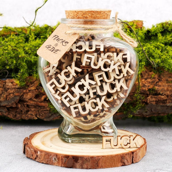 Jar of Fuck Gift Jar, Fucks to Give, Fuck Wooden Cutout Letter Piece