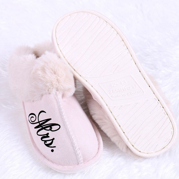 Personalized Women's Slippers Memory Foam House Slippers with Rubber Sole