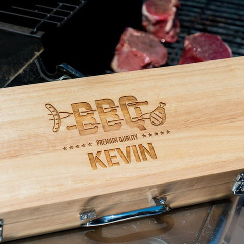 Personalize Grill Set, BBQ Grill Set, BBQ Tool Set, Grilling Tool Set, Men's Grill Gift