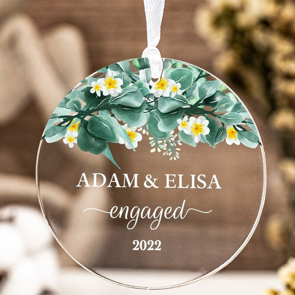 Personalized Engaged Married Ornament Personalized Wedding Ornament - Clear Acrylic - Gifts for Our Newlyweds