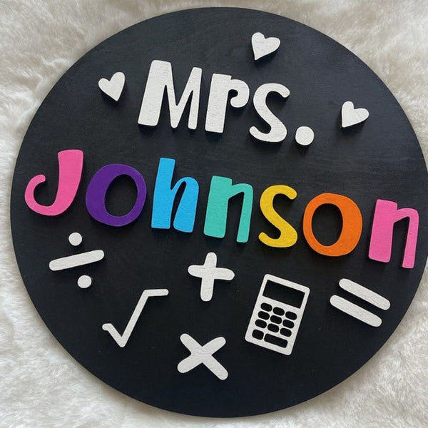 Teacher Sign, Personalized Teacher Gift, Teacher Name Sign