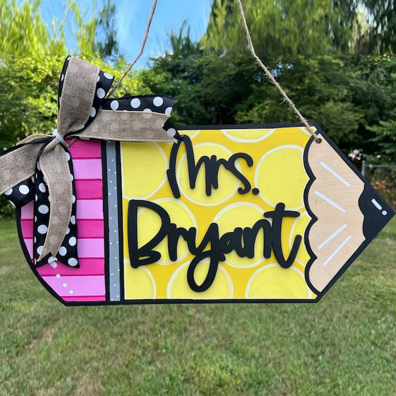 Personalized Teacher Pencil Door Hanger