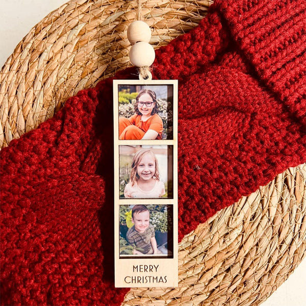 Photo Ornament, Photo Strip Ornament, Personalized Photo Strip Christmas Ornament