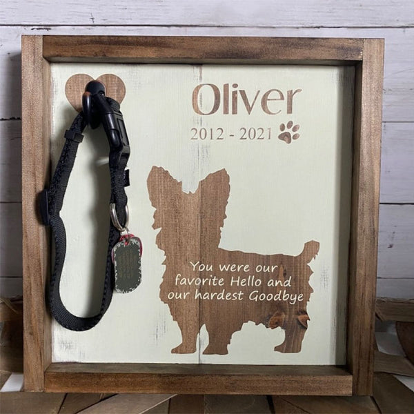 Dog Loss Sign-13"x13" Dog Collar Memorial-Dog Memorial Gift