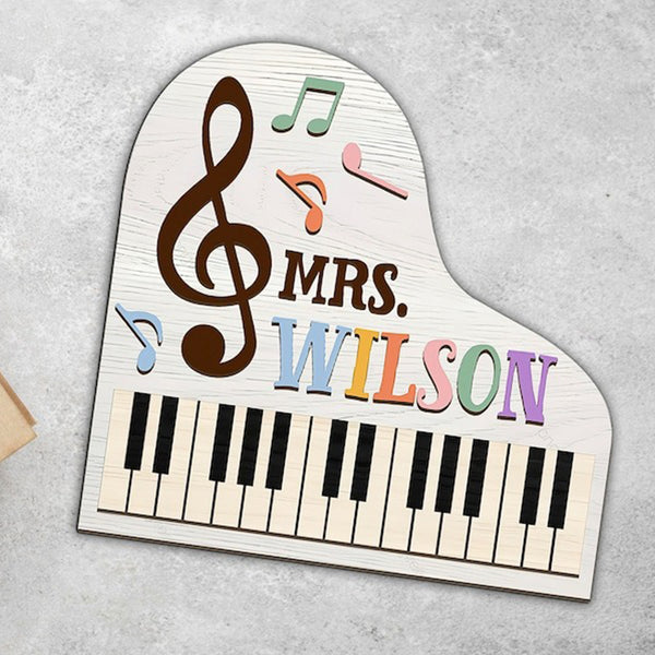 Music Teacher Sign, Personalized Wooden Sign Music