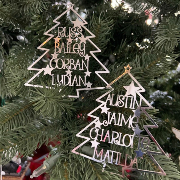 Personalized 2023 Christmas Tree Ornaments Custom Family Names Laser Cut Holiday Gift Happy New Year 2024 Xmas