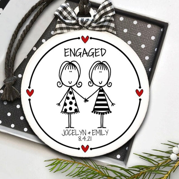 Engagement Gift, Engaged Ornament, Grandma Grandpa Gift, Wedding Gift, Married Ornament Parents To Be Personalized Gift