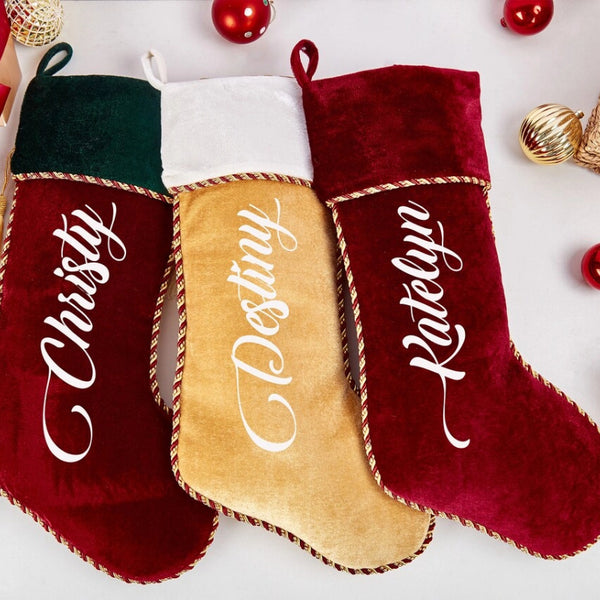 Personalized Velvet Stocking,Custom Christmas Stockings,Mongrammed Stocking