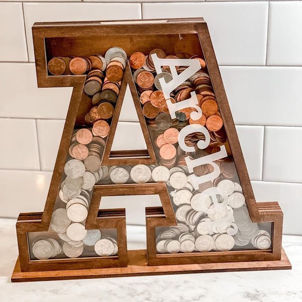 Personalized Name Letter Bank, Custom Name Piggy Bank for Kids